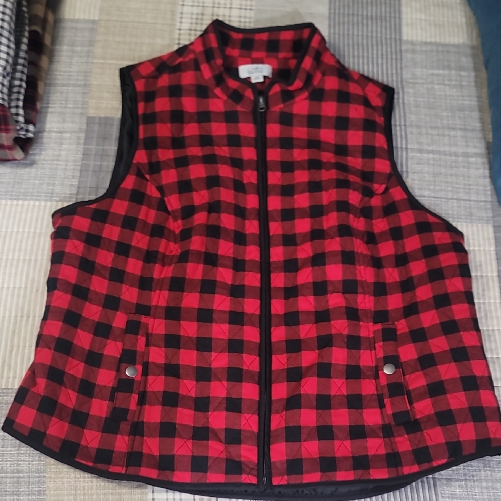 3/$20 Croft & Barrow XXL Buffalo Plaid Women's Vest